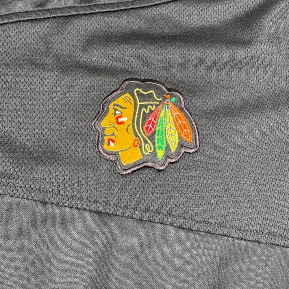 Chicago Blackhawks 1/4 Zip Mens 3XL Black Reebok NHL Center Ice Pullover XXXL